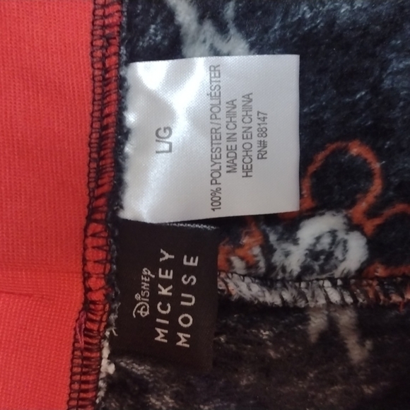 Disney Mickey Mouse Fleece Jogger Pajama Bottoms Size Large - Picture 2 of 3